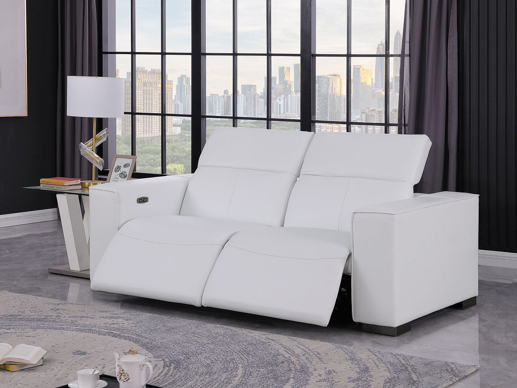 1208 Genuine Leather Dual Power Reclining Loveseat