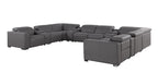 1208 12 Piece U-Shaped Leather Sectional Sofa with 4 Power Recliners & Power Headrest