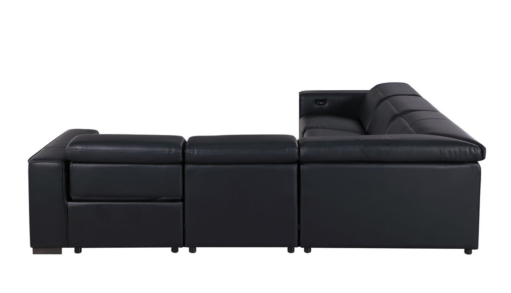 1208 Leather Reclining Set - Sofa & Loveseat with 4 Power Recliners