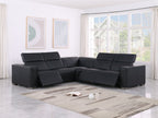 1208 Leather Reclining Set - Sofa & Loveseat with 4 Power Recliners