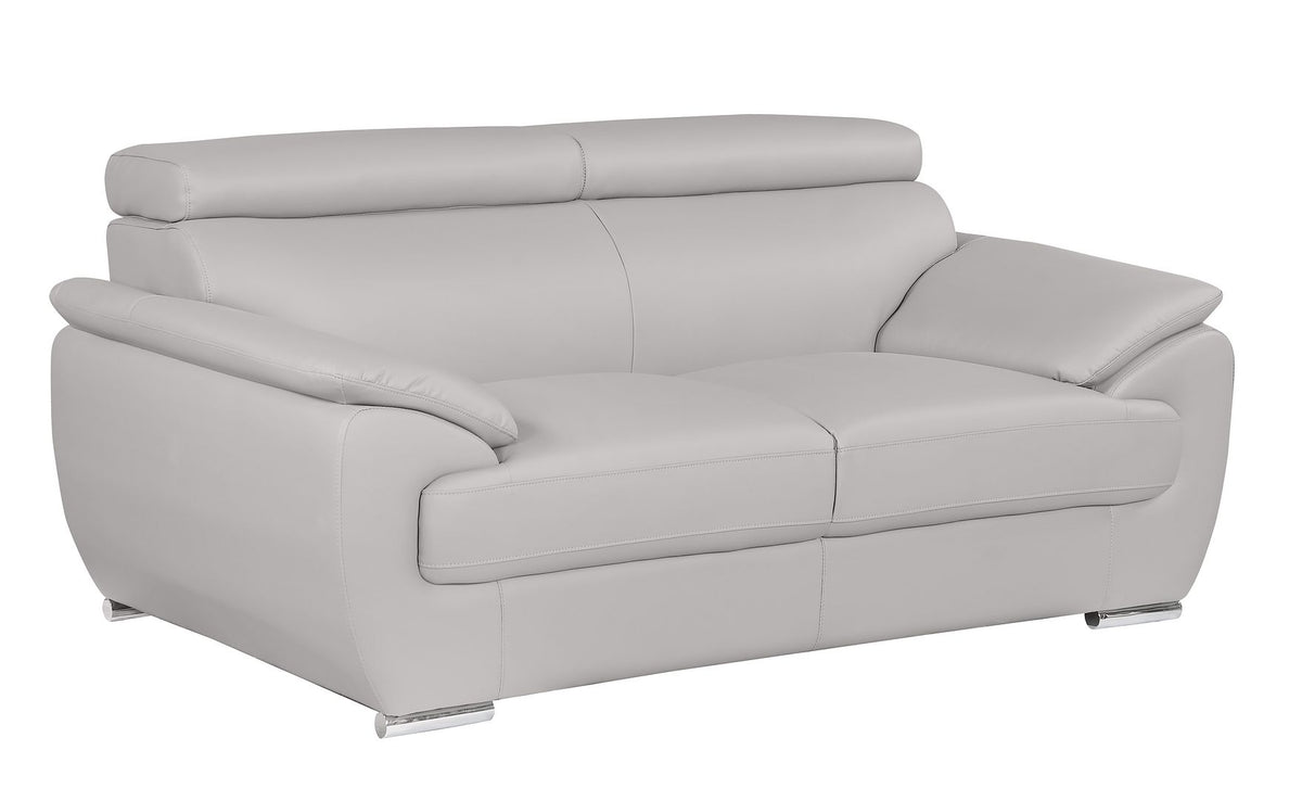 4571 Modern Genuine Leather 3-Piece Sofa Set - Light Grey - SKU 4571-LV LIGHT GREY 3PC (S/L/C) - GROUP - view 6