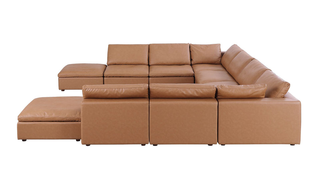 1100 Divanitalia 10-Piece U-Shaped Sectional Sofa with Chaise in Top-grain Italian Leather