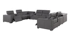1208 12 Piece U-Shaped Leather Sectional Sofa with 4 Power Recliners & Power Headrest