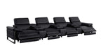 1246 Divanitalia Modular Power Triple Reclining Triple Console Sofa with Power Reclining Headrests - Top Grain Italian Leather