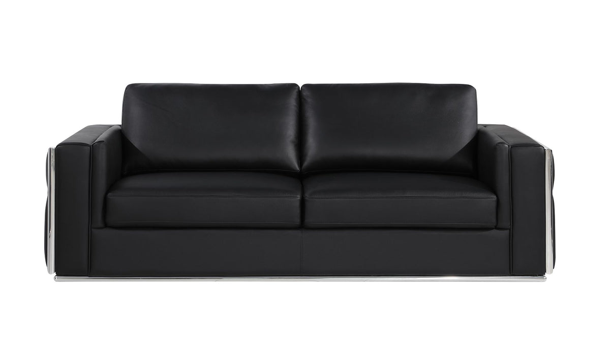 1130 Divanitalia Sofa in Top-grain Italian Leather - Black - SKU 1130-BLACK-S