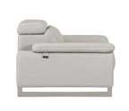636 Divanitalia Dark Gray Loveseat with Adjustable Headrest in Top-grain Italian Leather
