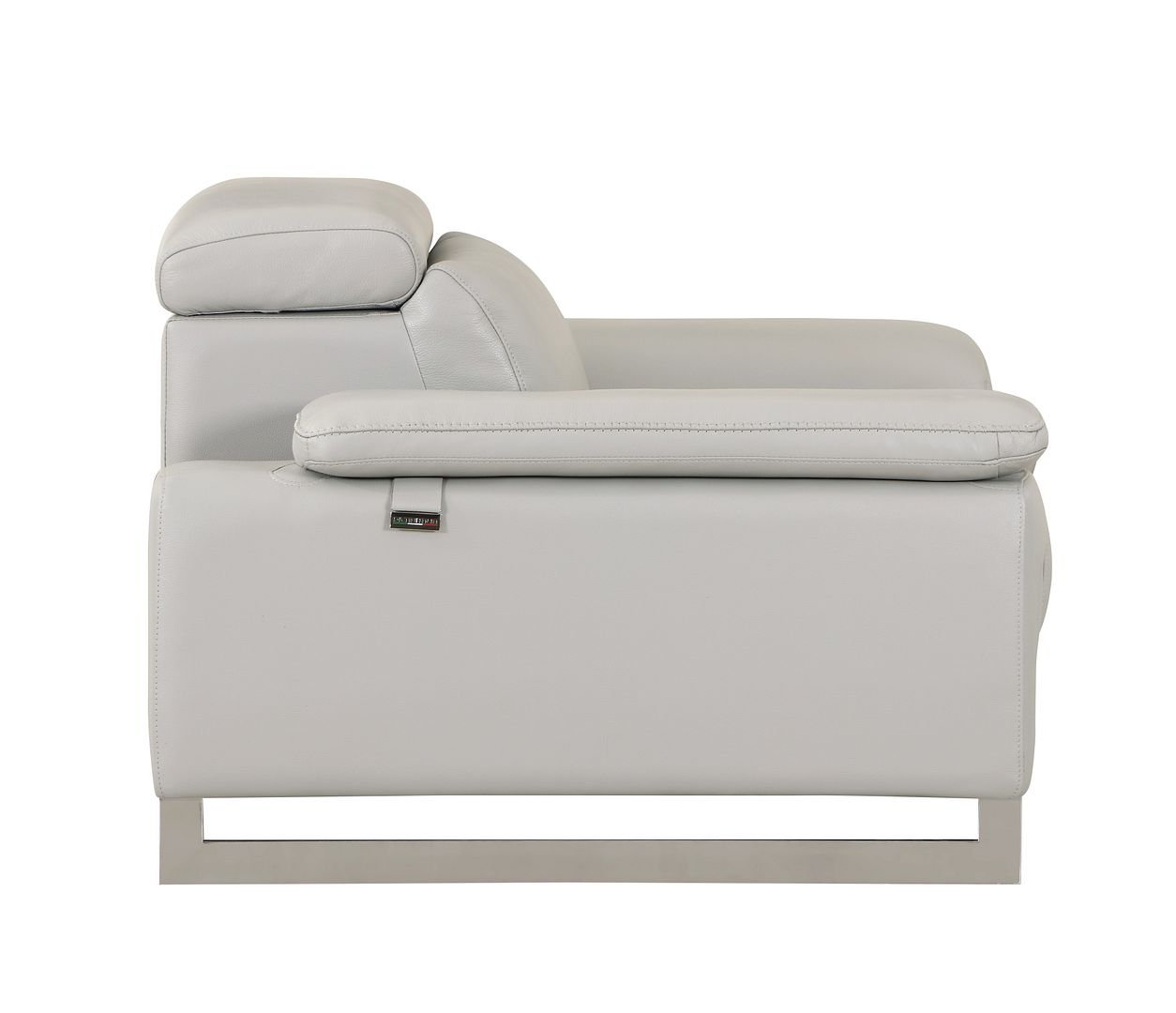 636 Divanitalia Dark Gray Loveseat with Adjustable Headrest in Top-grain Italian Leather