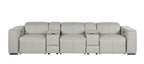 1224 Divanitalia 5-Piece Modular Power Reclining Sofa in Top Grain Italian Leather with 3 Power Recliners & Power Headrests - Light Grey - SKU 1224-LT-GREY-5.3-HT - view 3