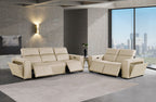 1224 Divanitalia 5-Piece Modular Power Reclining Sofa and Loveseat Set in Top Grain Italian Leather with 4 Power Recliners & Power Headrests - Beige - SKU 1224-BEIGE-5.4-HT-2PC - view 2
