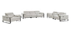 1246 Divanitalia Modular Power Dual Reclining Sofa, Console Loveseat, and Chair Set with Power Headrests - Top Grain Italian Leather - Light Grey - SKU 1246-LT-GREY-7.5-HT-3PC - view 3