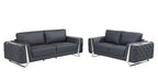 1050 Divanitalia 3-Piece Sofa Set in Top-grain Italian Leather - Dark Grey - SKU 1050-DK-GRAY-2PC - view 2