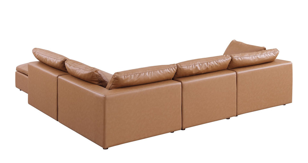 1100 Divanitalia 5-Piece Right Arm Facing 3-Seat Sectional Sofa - Top-grain Italian Leather