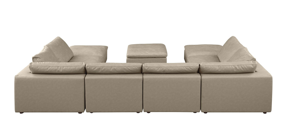 1100 Divanitalia 9-Piece Sectional Sofa with Chaise - Beige - SKU 1100-BEIGE-9.6-U-CHAISE - view 6