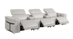 1126 Divanitalia 5-Piece Modular Power Reclining Sofa in Top Grain Italian Leather with 3 Power Recliners & Power Headrests