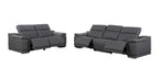 9762 Divanitalia 5-Piece Modular Power Reclining Sofa and Loveseat Set with 5 Power Recliners in Top Grain Italian Leather - Dark Grey - SKU 9762-DK-GREY-5.4-HT-2PC - view 4