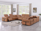 1126 Divanitalia 12-Piece U-Shaped Sectional Sofa in Top Grain Italian Leather with 4 Power Recliners & Power Headrests - Cognac - SKU 1126-COGNAC-12PC-4PWR-U-SECTIONAL-GROUP - view 2