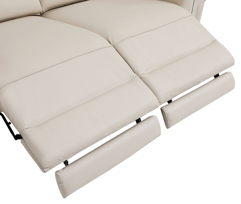990 Divanitalia Power Reclining 2-Piece Sofa Set with Power Headrest in Top-grain Italian Leather - Beige - SKU 990-BEIGE-2PC - view 13