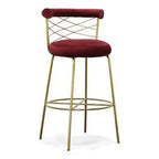 Dakin - Modern Glam Red & Gold Barstool