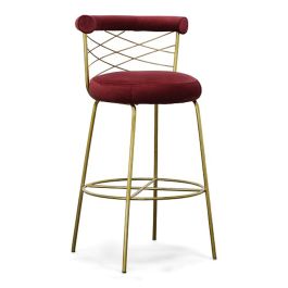 Dakin - Modern Glam Red & Gold Barstool