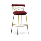 Dakin - Modern Glam Red & Gold Barstool