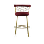 Dakin - Modern Glam Red & Gold Barstool