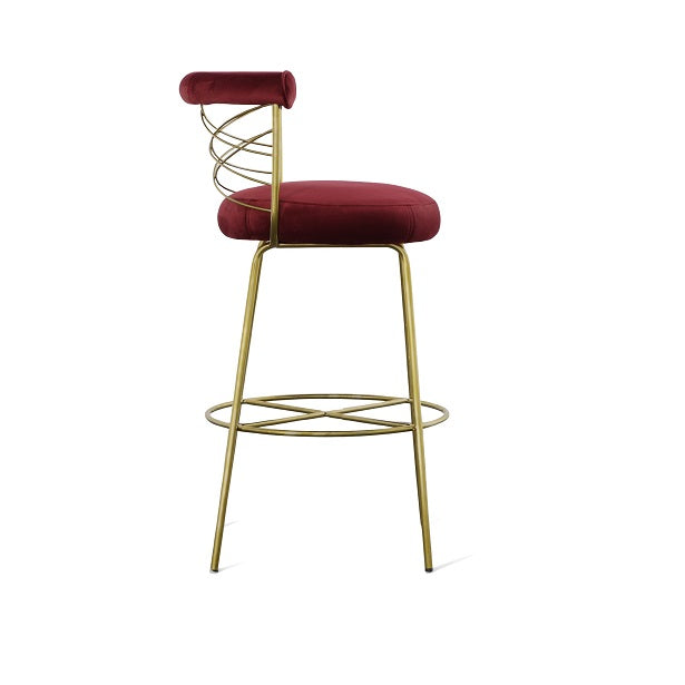 Dakin - Modern Glam Red & Gold Barstool