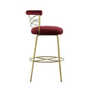 Dakin - Modern Glam Red & Gold Barstool