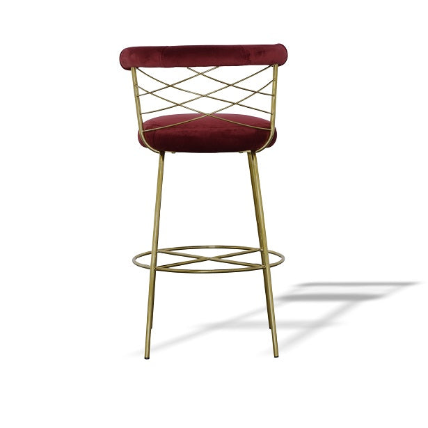 Dakin - Modern Glam Red & Gold Barstool