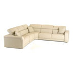 Dalton - Modern Italian Cream Leather Sectional Sofa + Recliners