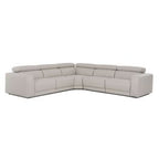Dalton - Modern Italian Light Grey Leather Sectional + Recliners
