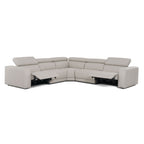 Dalton - Modern Italian Light Grey Leather Sectional + Recliners