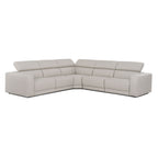 Dalton - Modern Italian Light Grey Leather Sectional + Recliners