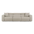 Dalton - Modern Italian Light Grey Leather 4 - Seat Sofa + 2 Recliners