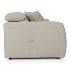 Dalton - Modern Italian Light Grey Leather 4 - Seat Sofa + 2 Recliners