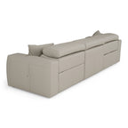 Dalton - Modern Italian Light Grey Leather 4 - Seat Sofa + 2 Recliners