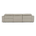 Dalton - Modern Italian Light Grey Leather 4 - Seat Sofa + 2 Recliners