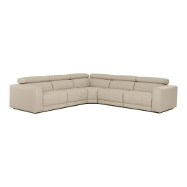 Dalton - Modern Italian Oyster Leather Sectional + 2 Recliners