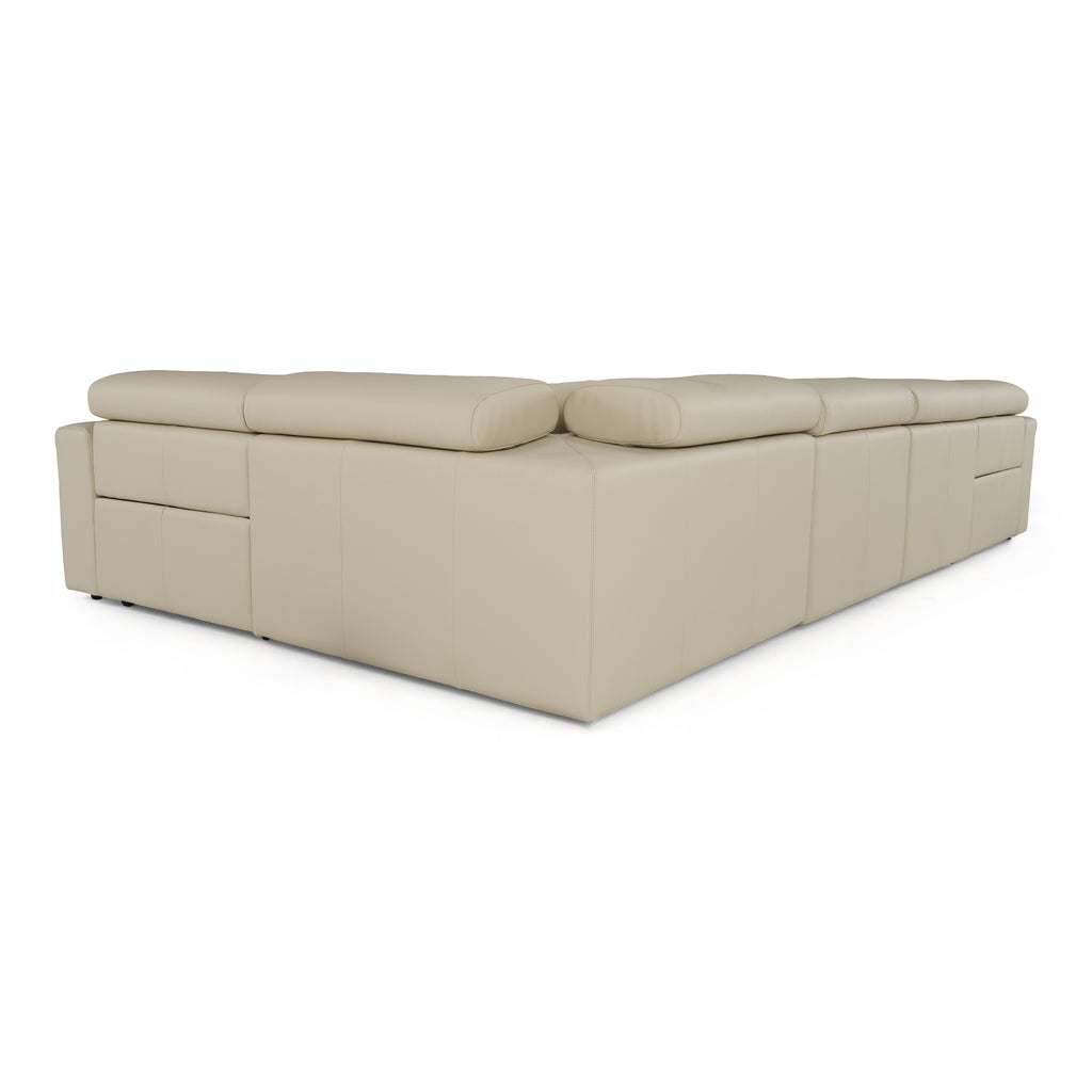 Dalton - Modern Italian Oyster Leather Sectional + 2 Recliners