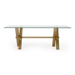 Dandy - Modern Golden & Glass Dining Table