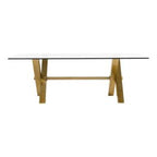 Dandy - Modern Golden & 15mm Glass Dining Table