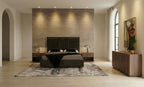 Daystar + Roma - Modern Dark Brown Velvet + Walnut 4-Piece Bedroom Set - Modern Dark Brown Velvet + Walnut 4 - Piece Bedroom Set
