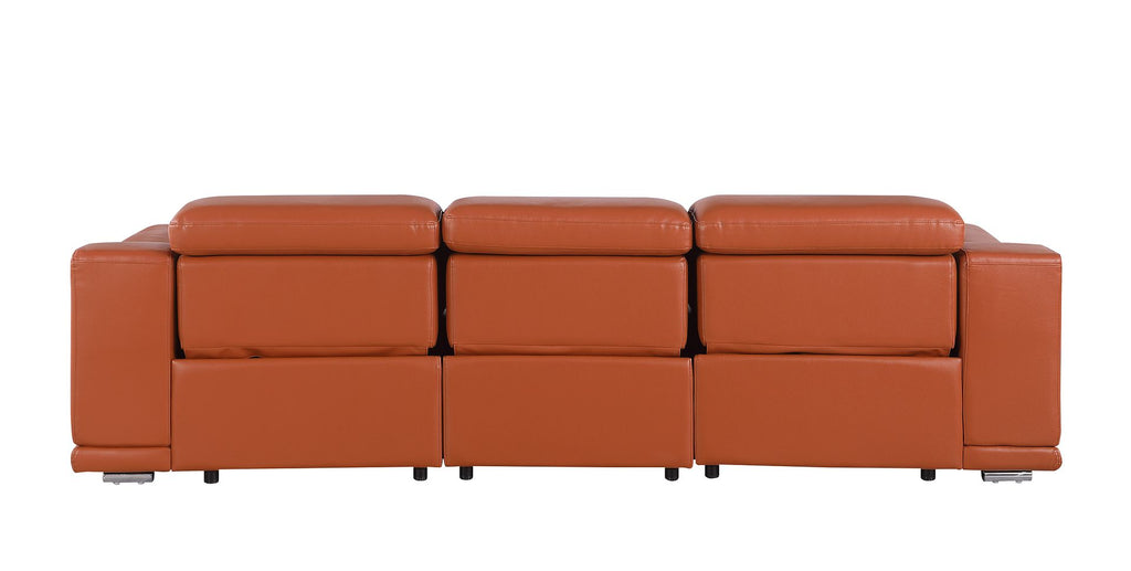 9762 Divanitalia 3-Piece Modular Power Reclining Sofa with 3 Power Recliners in Top Grain Italian Leather