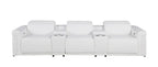 1126 Divanitalia 5-Piece Modular Power Reclining Sofa in Top Grain Italian Leather with 3 Power Recliners & Power Headrests