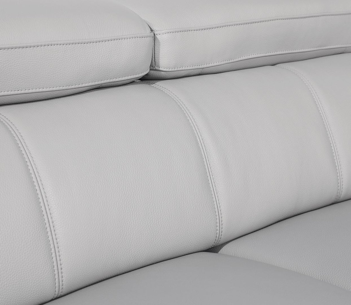 415 Divanitalia Chair with Adjustable Headrest in Top-grain Italian Leather - Light Grey - SKU 415-CH-LIGHT GRAY - view 9