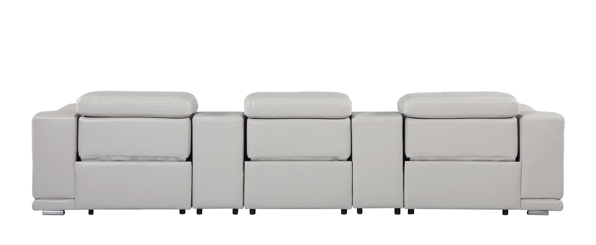 9762 Divanitalia 5-Piece Modular Power Reclining Sofa and Loveseat Set with 3 Power Recliners in Top Grain Italian Leather