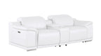 2679 Genuine Leather Console Loveseat with Dual Power Recliners - White - SKU 2679-WHITE-3.2-HT - view 4