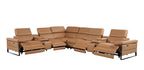 1246 Divanitalia 8-Piece L-Shaped Modular Power Reclining Sectional Sofa with 4 Power Recliners and Power Headrests - Top Grain Italian Leather