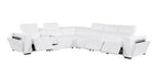 1224 Divanitalia 7-Piece L-Shaped Sectional Sofa in Top Grain Italian Leather with 3 Power Recliners & Power Headrests - White - SKU 1224-WHITE-7PC-3PWR-SECTIONAL - view 4