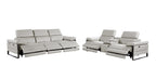 1246 Divanitalia Modular Power Triple Reclining Sofa and Console Loveseat Set with Power Headrests - Top Grain Italian Leather - Light Grey - SKU 1246-LT-GREY-6.5-HT-2PC - view 4