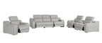 1116 Divanitalia 7-Piece Modular Power Reclining Sofa, Loveseat & Chair Set in Top Grain Italian Leather with 5 Power Recliners & Power Headrests - Light Grey - SKU 1116-LT_GREY-7.5-HT-3PC - view 4